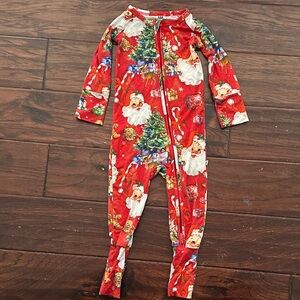 Bums and Roses Antique Santa Pattern convertible onesie